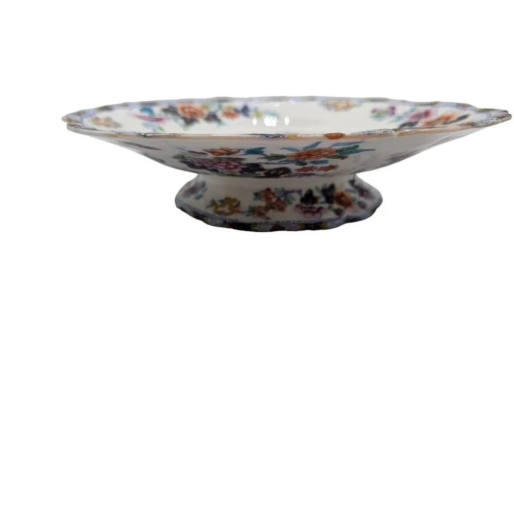 Antique Minton Oriental Japan Floral Pedestal Plate 10